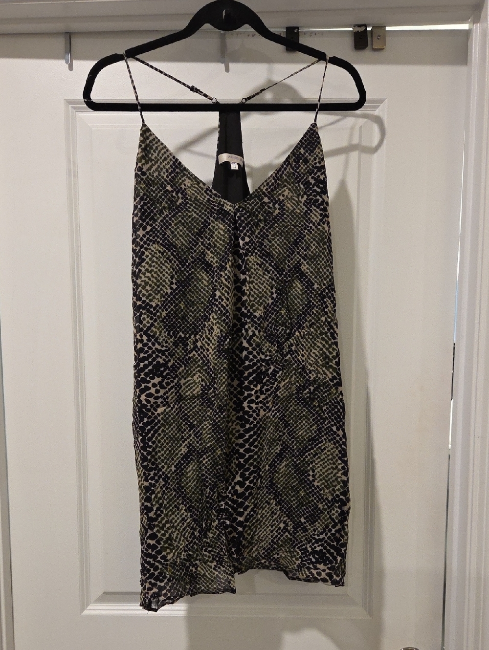 Lavender Brown Black and Olive Snake Print Mini Dress Size M!